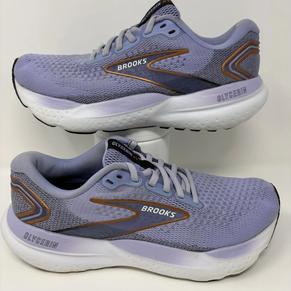 Brooks Glycerin 21 Women's Size 8 Purple White Running Shoes (1204081B544)